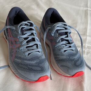 Asics Light Blue and Coral Women's Running Sneakers